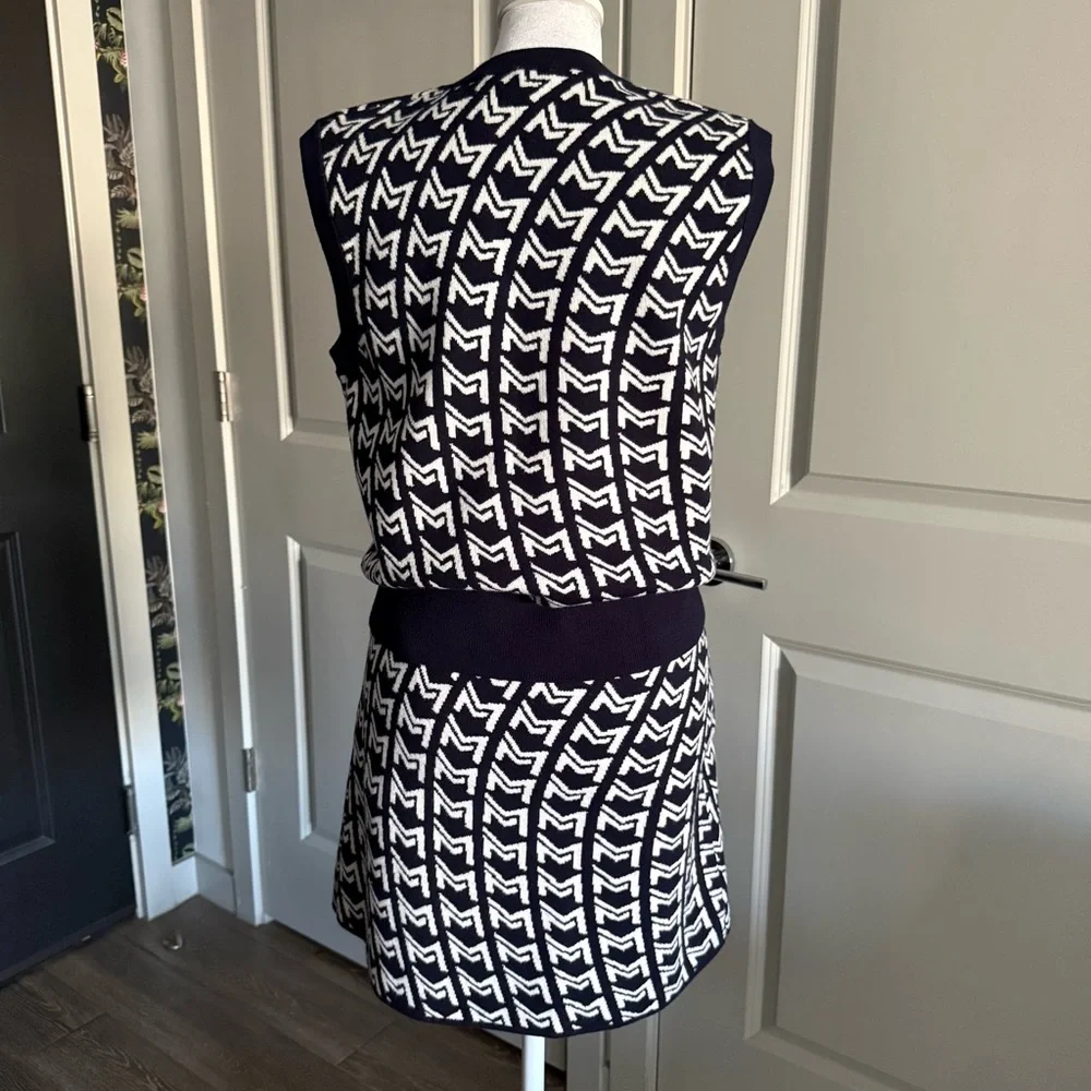 NWT Maje Navy and White Matching M-Knit Sweater Vest and Skirt Set Size M - Picture 3 of 7